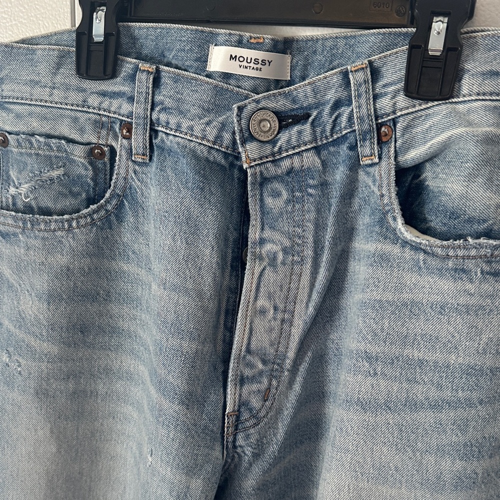 Moussy Vintage Light Blue Distressed Jeans - Picture 2 of 9